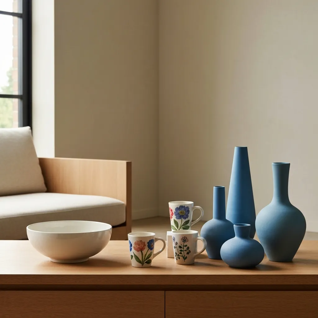 Styling ceramic objects in home decor
